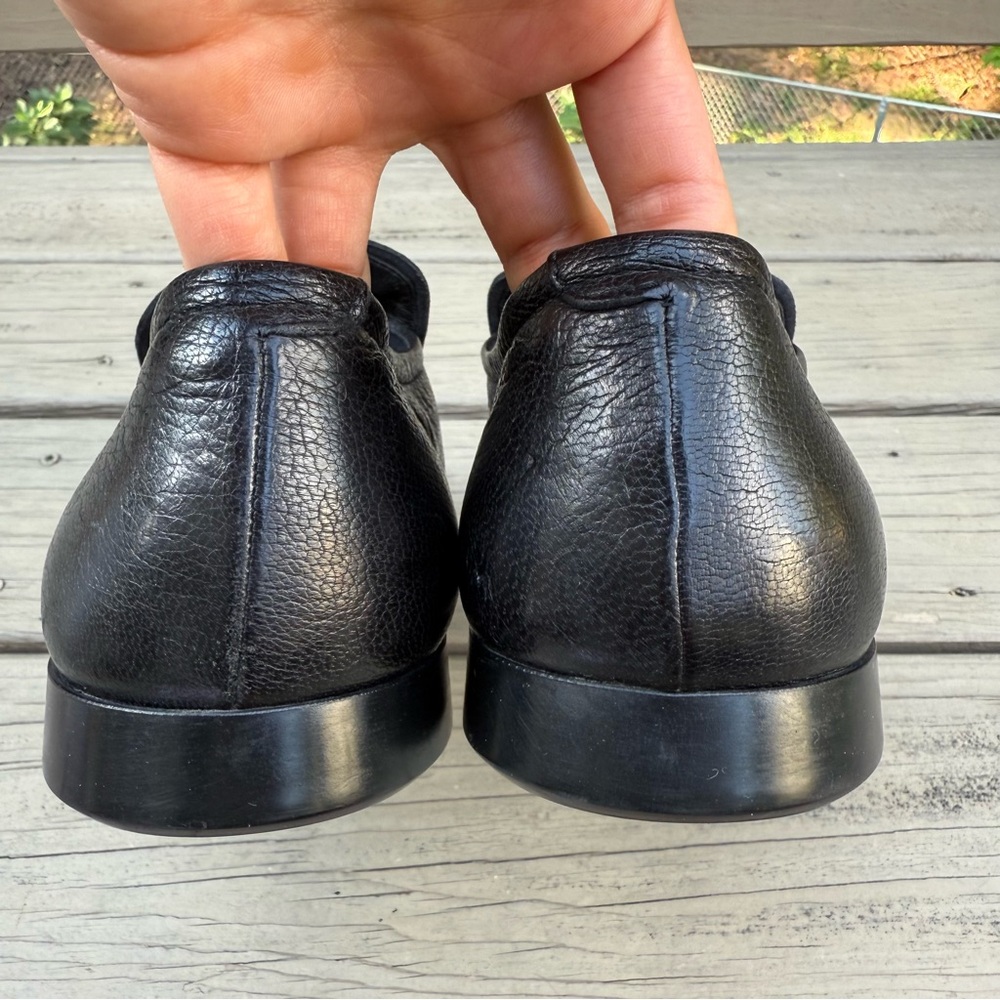 Prada black leather loafers shoes size 9.5 - Picture 7 of 15